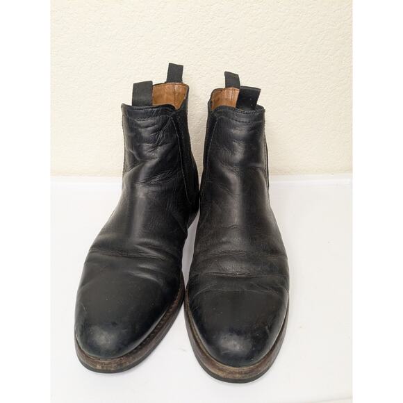 Frye Sawyer Chelsea 80820 Mens Black Leather Slip On Chelsea Boots Size 8 - Picture 2 of 10